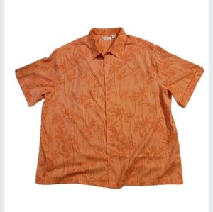 Hawaiian Orange Cafe Luna Button Down Shirt sz 2XL 100% Polyester